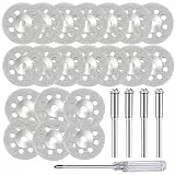 20 Stück Diamant Trennscheiben 22mm mit 4 Stück 3mm Dorn und Schraubendreher, Mini Diamantscheibe für Rotationswerkzeug, Schneiden von Stein, Glas, Keramik, Fliesen Schleifen, Metall, Marmor, Jade