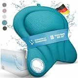 HAVENHAUS XXL Premium Badewannenkissen blau | NEU zusätzliche Polster an Schulter- & Nackenbereich | Badekissen für Badewanne schnelltrocknend, waschbar & 4X extra große Saugnäpfe | Kissen Badewanne