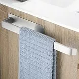 OETAMS Handtuchhalter Ohne Bohren 304 Edelstahl Handtuchstange Selbstklebend Handtuchhalter Bad Hantuchhalterung Wand Badetuchhalter Stabile Einarmig Edel Gebürstet Silber, 38CM