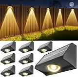 Bowfar Solarlampen für Außen Garten, 8 Stück Solar Wandleuchte aussen, Wasserdichte Solarleuchten mit Warmweiß/RGB Farbwechselnde, Solar Gartenleuchten für Treppe, Wand, Balkon, Zaun beleuchtung