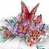 papercrush® Pop Up Karte Schmetterlinge auf Blumen - 3D Geburtstagskarte für Frauen (Mama, Oma, Tante), Genesungskarte, Glückwunschkarte zum Jahrestag für Freundin, Karte zum Hochzeitstag für Ehefrau