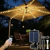 HuaMuDM Solar LED Sonnenschirm Lichter,Sonnenschirm Lichterkette,104 LEDs,Sonnenschirmbeleuchtung, Beleuchtung Solar,Wasserfest,8 Modus,Dekoration,Camping,Zelt,Außen