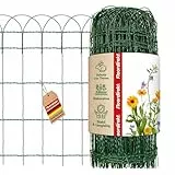 Floordirekt Beetzaun Metall, 65 cm x 25 m, Ziergeflecht, dekorative Beeteinfassung, Beetumrandung, Gartenzaun, Zaun zum Stecken, Drahtzaun, Zierzaun, Kleiner Zaun für Garten