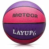 Meteor Layup Kinder Mini Basketball Größe #5 ideal auf die Jugend Kinderhände von 4-8 Jährigen abgestimmt idealer Basketball für Ausbildung weicher Basketball (Größe 6 (Damen), Rosa & Violett), Null