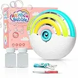 Panacare Automatische Seifenblasenmaschine, Tragbares Regenbogen Blasenmaschine für Kinder 1500+ Seifenblasen/Min mit Seifenblasenlösung*2, Seifenblasenspielzeug Kinder für Party/Hochzeit