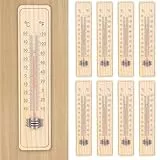 Nizirioo Zimmerthermometer Analoges 8 Stück, Holz Innenthermometer, Wetterfest Gartenthermometer, Kann ℃- und ℉ Temperatur anzeigen, Holz Thermometer für Innen und Außen (-40 bis +50 ℃)