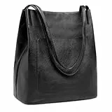 Kattee Schultertaschen aus Leder für Damen weiche Geldbörsen und Handtaschen mit Magnetischem Druckknopfverschluss Oben