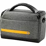 Hama Kameratasche Terra aus Recycling-Polyester (Fototasche für Digitalkamera 23 x 9,5 x 14 cm, Trageriemen zum Umhängen als Schultertasche, Variable Inneneinteilung, Trolleyband, Tragegriff) grau