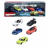Majorette Set mit 5 Mercedes AMG Autos, 7,5 cm, dekorierte Sammelbox, Spielzeugfahrzeuge aus gegossenem Metall, offizielles Lizenzprodukt, ab 3 Jahren (850210500)