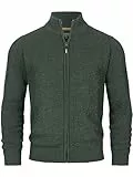 Indicode Herren INLayton Strickjacke mit Stehkragen und Reißverschluss | Cardigan Feinstrickjacke für Männer Army, L