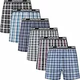 JupiterSecret Boxershorts Herren Baumwolle Unterhosen Männer Amarican Boxershorts 6er und 10er Packs, 6er Pack Blau, L