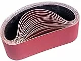 STEBRUAM Schleifbänder 100 x 610 mm,Schleifband Set je 3 x Korn 80/120/150/240/400 für Bandschleifer Schleifmaschine, Zum Schleifen, Feilen, Schärfen und Entrosten (15 Stück)