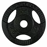 ScSPORTS® Hantelscheiben - Set, 5/10/20 kg, 31mm, Gusseisen, Tri-Grip, Hammerschlag, Schwarz - Hantelscheiben-Set, Gewichtsscheiben (10 kg (4 x 2,5))