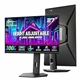Minifire Gaming Monitor 27 Zoll,300Hz, 2K QHD (2560x1440), volles HDMI 2.1(300Hz Support), Fast-IPS, 1ms(OD), HDR400, 10BIT,höhenverstellbar, VESA 100x100, DP 1.4, Profi E-Sports Screen