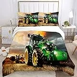 YORDET 3D Traktor Bettwäsche Set Kinder Bettwäsche,Weiches und Bequemes,Mikrofaser Bettbezüge, für Couch und Sofa, Picknick, Strand (C, 200x200cm)