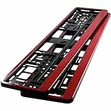 Kennzeichenhalter ROT HP passend für deutsche EU standard Kennezichen 520 x 110 mm, 2 Stück NEU