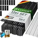 KESSER® 12x Profilblech Trapezblech 129cm x 45cm = 7 m² - Dachblech für Gerätehaus, Dachplatten Verzinkter Stahl 0,25mm, inkl. 100 Schrauben + Unterlegscheiben & Montagehandschuhe, Schwarz