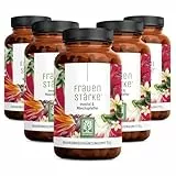 NATURTREU® Frauenstärke Myo Inositol & Mönchspfeffer hochdosiert - Vorteilsbundle 5er Paket - Frauen Vitamine Kapseln mit L-Carnitin, Folsäure, B12 & Eisen - Vitex Agnus Castus, 450 Kapseln