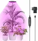 Qoolife Pflanzenlampe led Vollspektrum für Zimmerpflanzen, 155 CM Höhenverstellbare Pflanzenlicht mit 72 LEDs, 3 Dimmbaren Helligkeitsstufen, Zeitschaltuhr 3/9/12 Stunden für Indoor Pflanzen