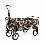Gartenwagen, zusammenklappbar, Handwagen, Handwagen für Outdoor, Camping, Grillen, Gartenarbeit, Einkaufen, Strand (C) (A)