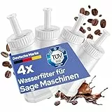 MILUX 4x Ersatzwasserfilter für Sage [TÜV ZERTIFIZIERT] - Für Sage Barista Pro/Touch/Express/Oracle/und viele mehr - Ersetzen SES008 / SES810 / SES875 / SES880 / SES920 / SES980 / SES990