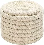 Abio Baumwollseil 10mm 5m Weiß Seil Kordelband Makramee Garn Tau Baumwollkordel Baumwollschnur Kordel Tauseil Boho Deko Baumwollschnur Dekoration Garten Balkon Haus Rope Cotton 10mm 5m