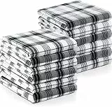 Utopia Towels 200GSM Küchentücher [12er Pack - 38 x 64 cm] Geschirrtücher aus 100% Baumwolle super saugfähig Maschinenwaschbare Geschirrhandtücher (Schwarz und Weiß)