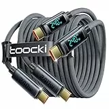 toocki 240W USB C auf USB C Kabel, 2M [2 Stück] PD3.1 Schnellladekabel Ladekabel QC4.0 with LED Display für iPhone 17/16 Pro Max, Samsung Galaxy S24/S23, Pad Pro, MacBook Air, Tablets, Huawei, Pixel