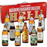 Kalea | 10 x 0,5l unterschiedliche Bierspezialitäten | Biere aus ausgewählten Privatbrauereien | Geschenkidee für Bierliebhaber (10x0,5l Helles, Männerhandtasche Hell)