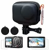 CYNOVA Osmo Action 5 Pro Case Kit für DJI Osmo Action 5 Zubehör, Action 5 Pro Displayschutz und Silikon Objektivkappe, Anti-Kratzer, Anti-Kollision, Anti-Staub, Allround-Schutz