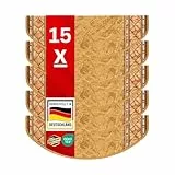 casa pura 15x Stufenmatten Rügen - Halbrund oder Eckig - Treppenmatten in 4 Farben - Strapazierfähig & pflegeleicht - Stufenteppich für Innen (Beige, 65 x 23,5 cm Halbrund)