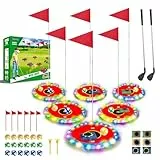 TERRAMUS Leuchtendes Golfspielset für Kinder, 2-in-1-Golf- und Wurfspiel, 16 Bälle, 2 Schläger, 6 beleuchtete Ziele, Spielset für drinnen und draußen, Geschenk 3-8 Jahre