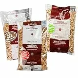 Browin® Räucherchips 3er Set 780820 | Räucherholz aus Kirsche (450 g, 9-12 mm), Apfelbaum (450 g, 6-8 mm), Eiche (600 g, 6-8 mm) | Räucherspäne zum Räuchern und Grillen | für Smoker, Gasgrill, Grill
