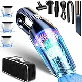 Akku Handstaubsauger, Autostaubsauger Stark, Mini Staubsauger Kabellos 15000Pa Handstaubsauger Akku Beutellos Testsieger, 120W Handstaubsauger Kabellos Nass/Trocken für Auto/Haus,Waschbarer Filter