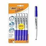 BIC Velleda 1741 Filzstifte für Whiteboards, trocken abwischbar, mittlere konische Spitze, Blau, 5 Stück