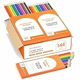 Shuttle Art Buntstifte Set, 144 Buntstifte Kinder, Farbstifte mit 12 Lebendigen Farben, 12er Packungen Holzstifte, Großpackung Buntstifte für Kinder, Schule und Weihnachten, Buntstifte schule 1 klasse