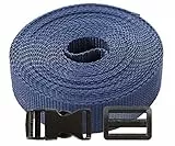 Gurtband Set 5m – Polypropylen Gurt mit 5 Klickverschlüssen und 10 Leiterschnallen 25mm – Strapazierfähiges Gurtband mit Schnallen und Verschlüssen,Dunkelblau