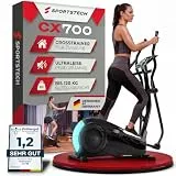 Sportstech Crosstrainer CX700 Fitnessgeräte für Zuhause mit 24kg Schwungmasse | Ellipsentrainer bis 120kg mit 24 Widerstandstufen | Innovative LED Technologie | Bluetooth, App-Steuerung & Pulssensor