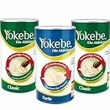 Yokebe Classic 2x - Diätshake zum Abnehmen - 500g = 12 Servings + Yokebe Forte 1x - Diätshake zur Gewichtsabnahme - 500 g = 10 Portionen