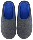 Mishansha Herren Damen Winter Hausschuhe Memory Foam Warm Leicht rutschfeste Indoor & Outdoor Pantoffeln mit Harte Sohle für Frauen Männer(Grau, 42/43 (Herstellergröße 290 mm))