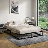 skølm Bragi Metallbett 140x200 cm – Bett aus Metall mit Lattenrost – stabiles Metall Bettgestell Schwarz – Bettrahmen geeignet als Doppelbett – Doppelbettgestell 25 cm hoch – Gästebett mit Stauraum