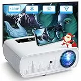 HOPVISION Beamer, Full HD 1080P Beamer, 15000 Lux 5G WiFi Bluetooth, Projektor 4K Unterstützt, Heimkino Video Kompatibel mit Home/Outdoor, TV Stick, HDMI,USB, X-Box, iOS/Android
