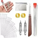 Big Eye Stahl-Nähnadel-Set, 2025 neue Edelstahl-Nadeln zum Handnähen, 31-teiliges Stahlnadel-Set mit großem Öhr, lange und dünne, handgefertigte Quilt- und Nähnadeln, Set für DIY-Nähen (31 Stück)