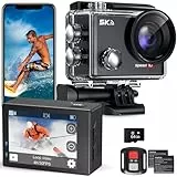 Hiicam Speed 10 Action Cam, 5K30FPS 30MP Actioncam 40M Unterwasserkamera Wasserdicht WiFi 170°Ultra Weitwinkel EIS Actionkameras Zoom 5X mit Fernbedienung und 2x1350mAh Akkus 64GB