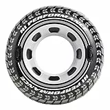 Intex 56268NP - Aufblasbarer Schwimmring Rad mit Griffen, Vinyl, Schwarz, 114 cm