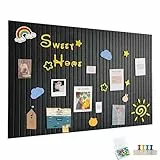 90x60cm Große Filz Pinnwand Selbstklebend, Filzboard Memotafeln Memo Boards mit 30 Pinnnadeln Bulletin Board Wanddekoration für Büro Küche, Fotos Memos,schwarze