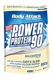 Body Attack POWER PROTEIN 90 - Milchreis - 500g Beutel - Mehrkomponenten Protein Pulver, Made in Germany - Mit BCAA, Vitaminen & L-Carnitin - Protein Shake extra cremiger Geschmack, gute Löslichkeit