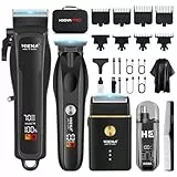 HIENA PRO Profi Haarschneidemaschine Set für Männer, Schnurloses Haarschneider, Barttrimmer, Folienrasierer, Nasentrimmer Set, USB Wiederaufladbares Komplettes Elektrischer Haarschneide-Kit