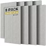 8 Pack Akustikpaneele Selbstklebend, TONOR 120x60x1.8cm große Schalldämmung Akustikplatten Schallschutz Schallabsorber Wand Absorber Akustik Panel Dämmplatten für Studio Büro Haus Wanddekoration Grau
