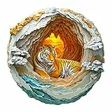 Blumuze Holzpuzzle Erwachsene, 3D Tiger Holz Puzzle, Holzpuzzle Einzigartige Tierform Puzzleteile,Puzzle Holz Erwachsene mit Holzbox 300 Stück(L-34 * 34cm)